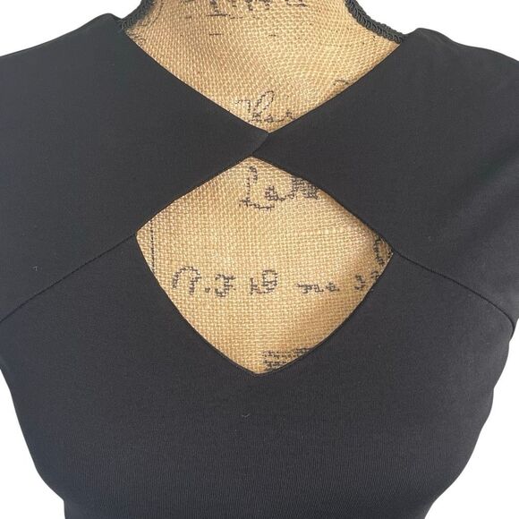 EUC! Nicole Miller Collection Black Sleeveless Midi Chest Cut Out Dress - Size 4 - Picture 4 of 7
